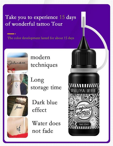 10ml Temporary tattoos DIY for tattoo Any graphics want to play With the skin falling off at least 15days body painting wholesale lot
10ml Temporary tattoos DIY for tattoo Any graphics want to play With the skin falling off at least 15days body painting wholesale lot