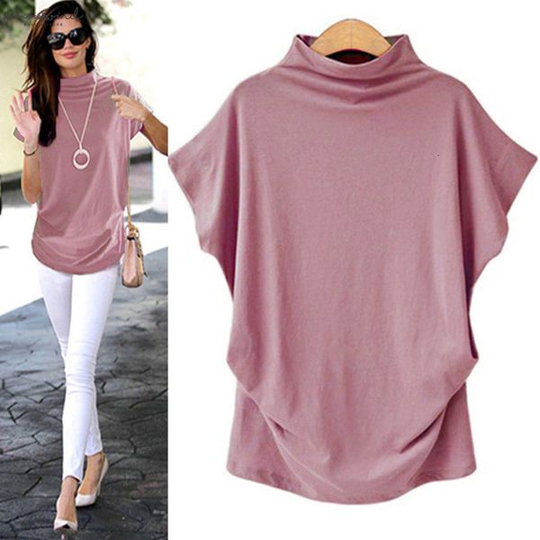 womens large size solid color turtleneck loose short sleeved cotton shirt girls daily casual comfort fashion trumpet may28, White
womens large size solid color turtleneck loose short sleeved cotton shirt girls daily casual comfort fashion trumpet may28, White