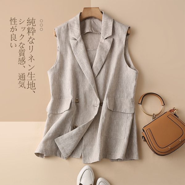 2028 coat vest fashionable outdoor linen suit women's spring cotton and linen loose literary style solid color sleeveless vest coat, Black;white
2028 coat vest fashionable outdoor linen suit women's spring cotton and linen loose literary style solid color sleeveless vest coat, Black;white