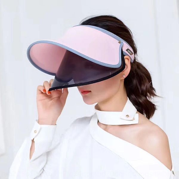 73ynk korean style new -proof electric vehicle shade cap sun riding electric vehicle double-layer empty hat sun-proof uv-proof sunshade fema, Blue;gray