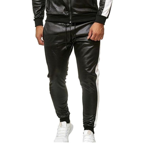 men's casual sweatpants solid sport leather bandage loose sweatpants drawstring pant high street track trousers men joggers, Black
men's casual sweatpants solid sport leather bandage loose sweatpants drawstring pant high street track trousers men joggers, Black