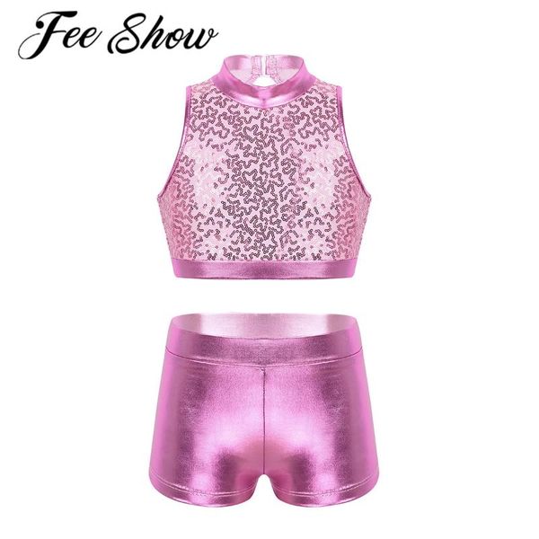 kids girls ballet leotard costume contemporary jazz hip hop shiny sequins sleeveless ballerina crop and metallic shorts, Black;red
kids girls ballet leotard costume contemporary jazz hip hop shiny sequins sleeveless ballerina crop and metallic shorts, Black;red
