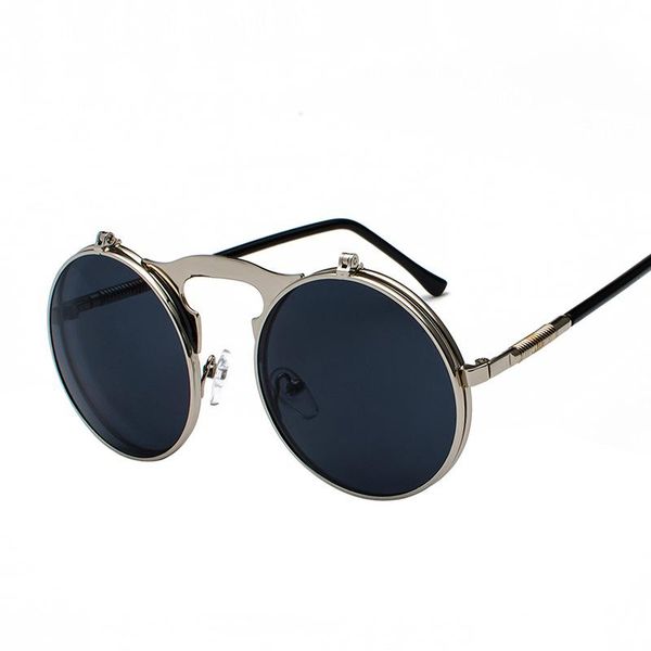 mens retro steampunk circle vintage round flip up sunglasses women men punk style sunglass metal frame black sun glasses male uv400, White;black
mens retro steampunk circle vintage round flip up sunglasses women men punk style sunglass metal frame black sun glasses male uv400, White;black