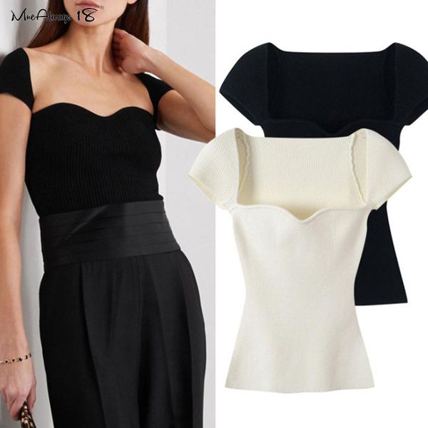 mnealways18 slim knitted blouse women white basic knitwear female summer short sleeve cropped black streetwear 2020
mnealways18 slim knitted blouse women white basic knitwear female summer short sleeve cropped black streetwear 2020
