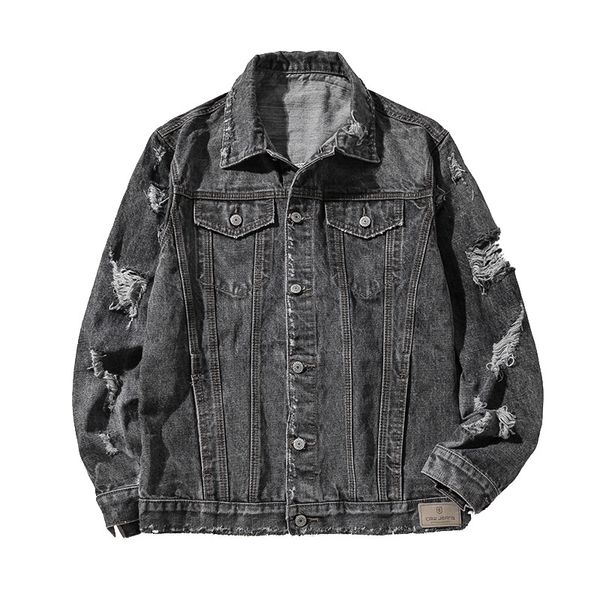 mens ripped clothes denim jacket plus size spring and autumn loose jacket trend japanese male, Black;brown
mens ripped clothes denim jacket plus size spring and autumn loose jacket trend japanese male, Black;brown