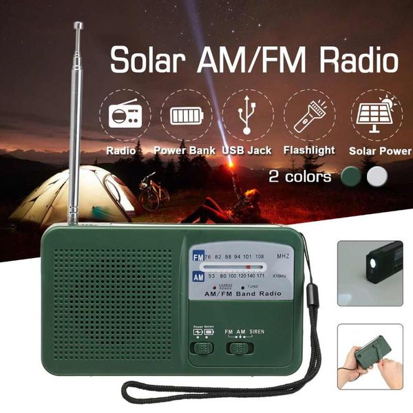 New Emergency Charger Hand Crank Generator Wind Up Solared Fm/am Radio Charger Led
