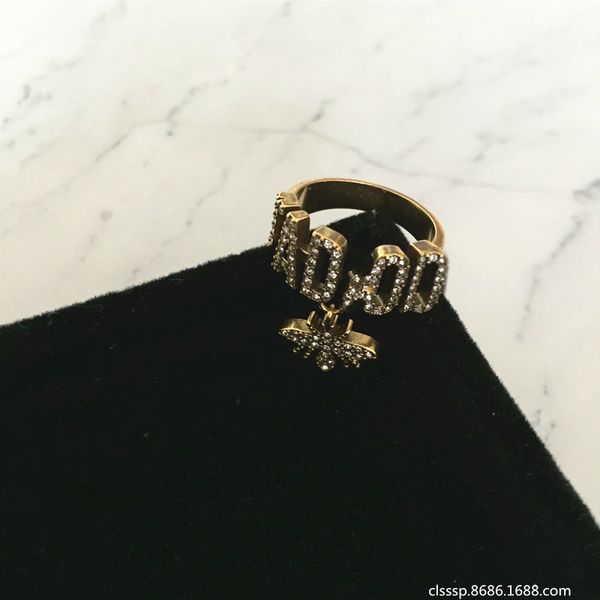 d home diamond letter bee pendant ring women's new internet celebrity star same ring, Silver
d home diamond letter bee pendant ring women's new internet celebrity star same ring, Silver