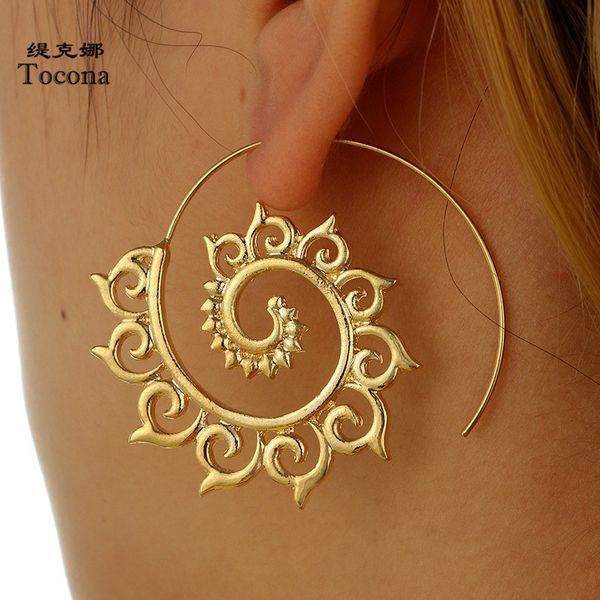 designer earrings vintage gold sliver hollow spiral dangle earrings for women punk tribal circle gear drop earrings jewery 4755, Golden
designer earrings vintage gold sliver hollow spiral dangle earrings for women punk tribal circle gear drop earrings jewery 4755, Golden