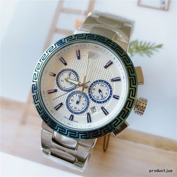 six needle series luxury mens watches 44mm size all dials work little needle run seconds quartz watch designer watches vsc brand steel strap, Slivery;brown
six needle series luxury mens watches 44mm size all dials work little needle run seconds quartz watch designer watches vsc brand steel strap, Slivery;brown