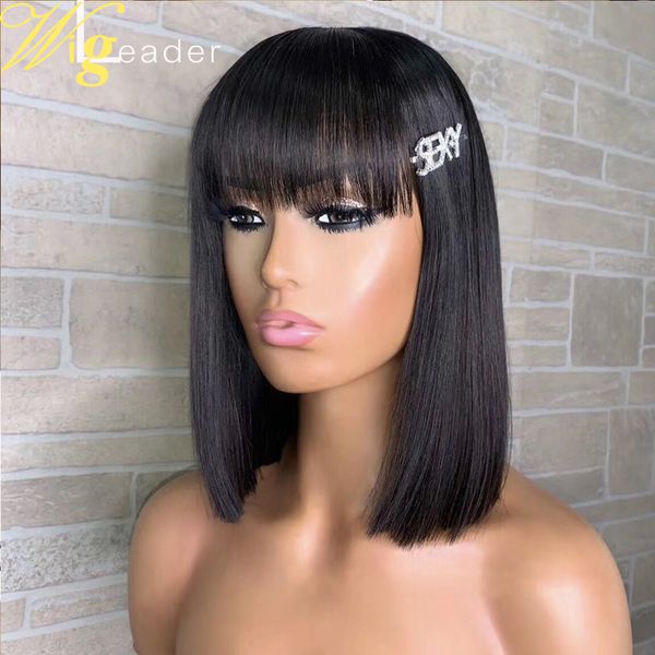 wigleader summber short bob cut preplucked human hair lace front wigs with bangs 150% glueless lace frontal wigs bob hair wigs, Black
wigleader summber short bob cut preplucked human hair lace front wigs with bangs 150% glueless lace frontal wigs bob hair wigs, Black