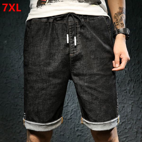 men's shorts summer thin section elastic waist denim men plus size xl breeches 7xl6x5, White;black
men's shorts summer thin section elastic waist denim men plus size xl breeches 7xl6x5, White;black
