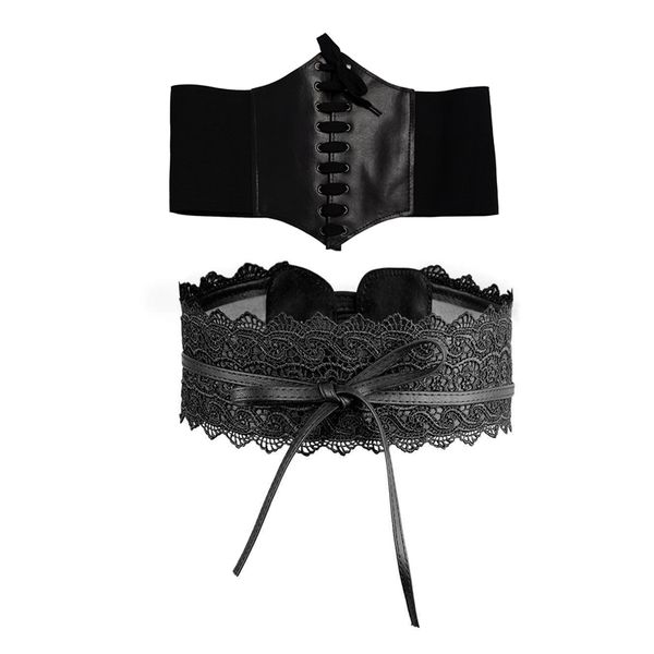 2 pcs waist belt: 1 pcs wide band elastic tied corset waist belt & 1 women lace belt soft faux leather boho, Black;brown
2 pcs waist belt: 1 pcs wide band elastic tied corset waist belt & 1 women lace belt soft faux leather boho, Black;brown