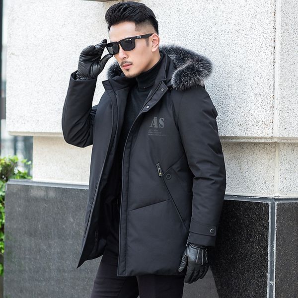 ou shipu 2019 winter new men's mid-length fox fur collar hooded warm warm jacket down jacket down men's coat, Black
ou shipu 2019 winter new men's mid-length fox fur collar hooded warm warm jacket down jacket down men's coat, Black