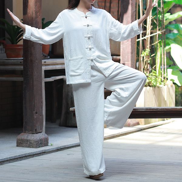 two piece dress women chinese cotton linen sets ladies loose solid vintage flax blouse elastic waist pants trousers female suits, White
two piece dress women chinese cotton linen sets ladies loose solid vintage flax blouse elastic waist pants trousers female suits, White