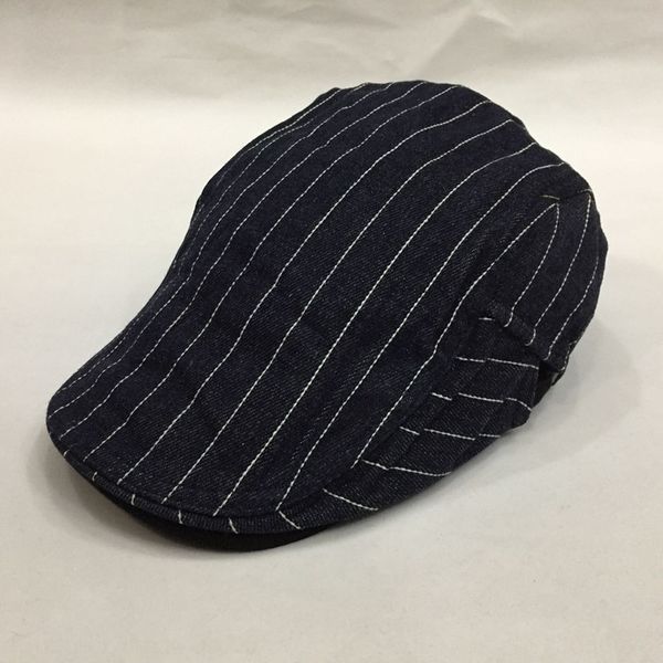 recuu duck tongue men's and women's korean style fashionable blue and white stripe buckle adjustable denim casual beret beret fash, Blue;gray
recuu duck tongue men's and women's korean style fashionable blue and white stripe buckle adjustable denim casual beret beret fash, Blue;gray