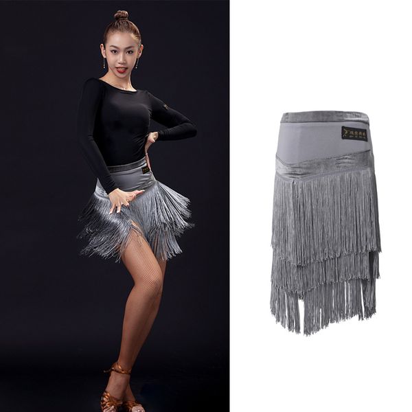 latin dance costume for women gray velvet tassel skirt female rumba fringe practice skirt tango/samba dancewear vo1012, Black;red
latin dance costume for women gray velvet tassel skirt female rumba fringe practice skirt tango/samba dancewear vo1012, Black;red