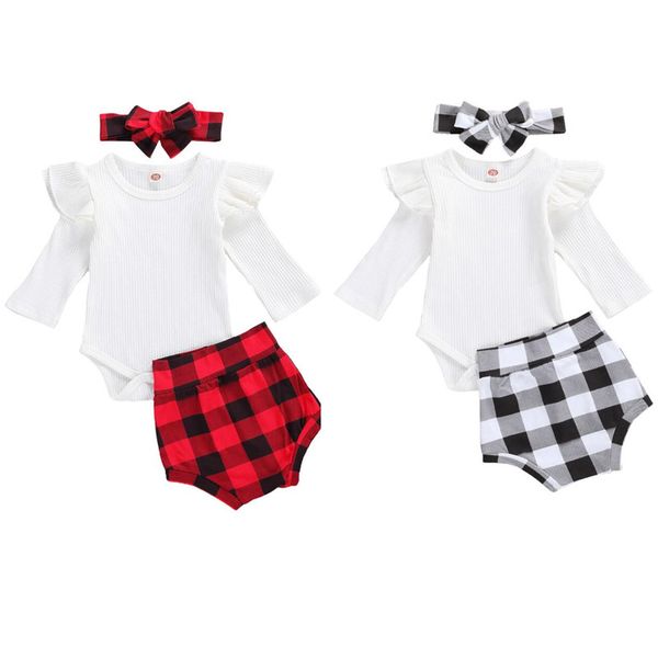 autumn baby boy girl cotton clothes sets newborn baby ribbed white long sleeve romper +plaid printed shorts+headband
autumn baby boy girl cotton clothes sets newborn baby ribbed white long sleeve romper +plaid printed shorts+headband