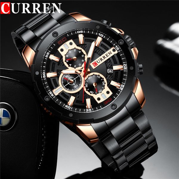 curren watch men waterproof chronograph male clock stainless steel business man sport wristwatch 8336, Slivery;brown
curren watch men waterproof chronograph male clock stainless steel business man sport wristwatch 8336, Slivery;brown