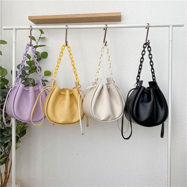 ins women's 2020 new chain single diagonal fashion solid shoulder shoulder bag color pu bucket bag korean fashion, White
ins women's 2020 new chain single diagonal fashion solid shoulder shoulder bag color pu bucket bag korean fashion, White
