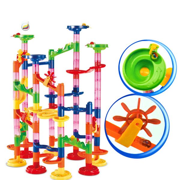 105pcs Diy Construction Marble Race Run Maze Balls Track Creator Building Blocks Children Gift For Baby Educational Toys