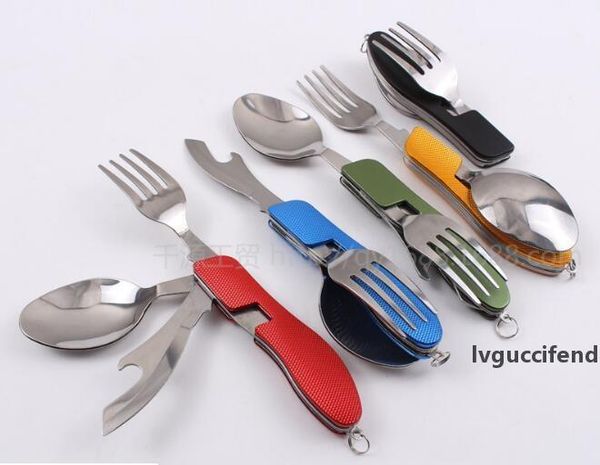 new arrive multi-function outdoor camping picnic tableware stainless steel cutlery 4 in 1 folding spoon fork knife&bottle opener
new arrive multi-function outdoor camping picnic tableware stainless steel cutlery 4 in 1 folding spoon fork knife&bottle opener
