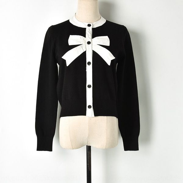 2019 early new butterfly shirt shirt collar black and white contrast color stitching bow all-match knitted cardigan women's z81150
2019 early new butterfly shirt shirt collar black and white contrast color stitching bow all-match knitted cardigan women's z81150