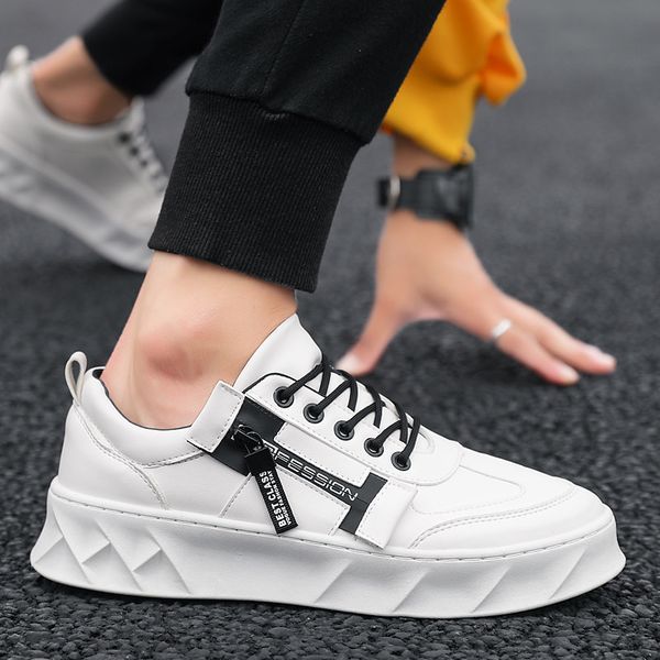 2020 men shoes pu leather solid trainers shoes breathable lace up white men zapatillas hombre casual, Black
2020 men shoes pu leather solid trainers shoes breathable lace up white men zapatillas hombre casual, Black
