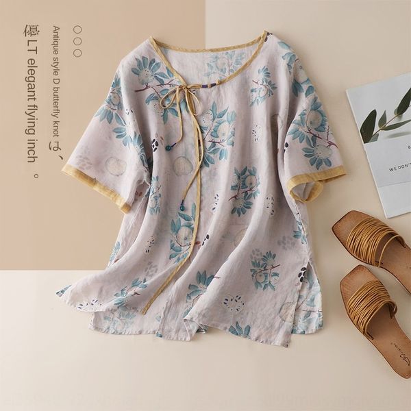 17030 pure ramie printed tea suit pullover women's loose pullover twist twist design sense 2020 new linen flower t-shirt, White
17030 pure ramie printed tea suit pullover women's loose pullover twist twist design sense 2020 new linen flower t-shirt, White