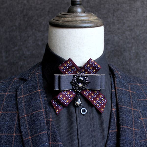 men's collar flower bow tie delicate rhinestone suit shirt wedding bow groom man neck tie, Black;gray 
men's collar flower bow tie delicate rhinestone suit shirt wedding bow groom man neck tie, Black;gray
