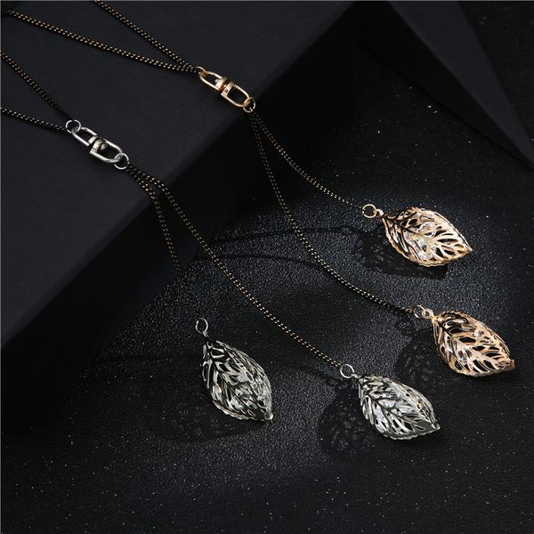 2020 autumn winter fashion women girl rhinestone crystal leaf pendant leather chain necklace long sweater jewelry gift, Silver
2020 autumn winter fashion women girl rhinestone crystal leaf pendant leather chain necklace long sweater jewelry gift, Silver