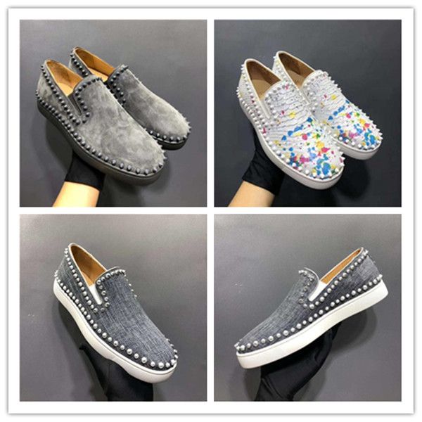 fashion suede men casual shoes rivet stud flat shoes low spike outdoor sneakers grey black red white lace up men runway shoes
fashion suede men casual shoes rivet stud flat shoes low spike outdoor sneakers grey black red white lace up men runway shoes