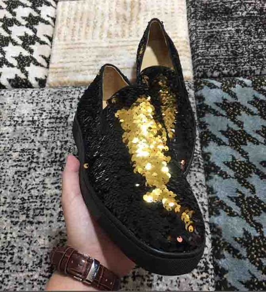 2019 luxury fashoin designer brand sneaker red bottom loafers slip on pik boats sneakers black/gold sequins red sole shoes men's shoes
2019 luxury fashoin designer brand sneaker red bottom loafers slip on pik boats sneakers black/gold sequins red sole shoes men's shoes