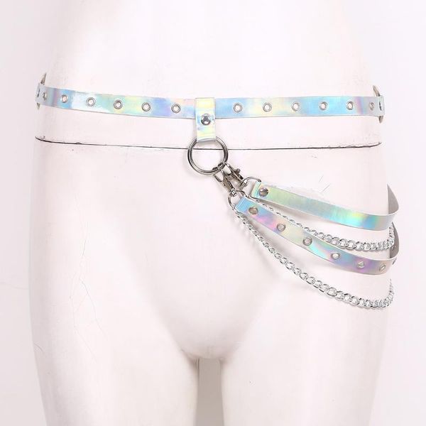 women's shiny holographic color punk gothic rave accessories adjustable faux leather body waist chain tassel harness belts, Black;brown
women's shiny holographic color punk gothic rave accessories adjustable faux leather body waist chain tassel harness belts, Black;brown