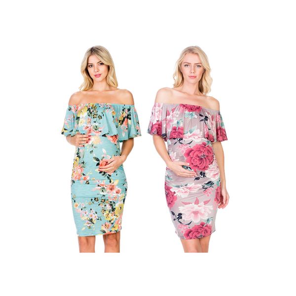 pregnant female ladies women maternity casual holiday elegant floral printing short sleeve off shoulder bodycon dress, White
pregnant female ladies women maternity casual holiday elegant floral printing short sleeve off shoulder bodycon dress, White