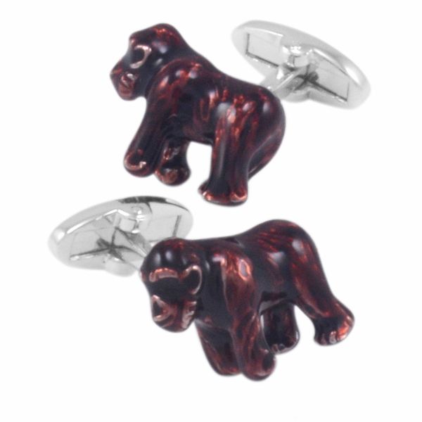 

2020SAVOYSHI Novelty Gorilla Cufflinks for Mens Shirt Cuff Bottons High Quality Brown Red Enamel Cufflinks Fashion Brand Men Jewelry