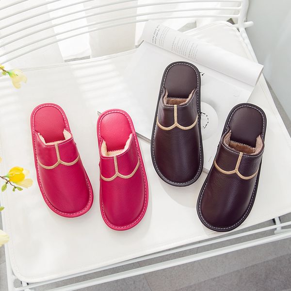 men's winter indoor slippers home cotton leather slipper lovers winter thick base anti-skid indoor waterproof slipper, Black
men's winter indoor slippers home cotton leather slipper lovers winter thick base anti-skid indoor waterproof slipper, Black