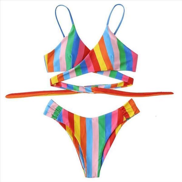 swimwear women bikini set rainbow print padded bathing swimsuit beachwear halter bather bathing suit brazilian biquini b528, White;black
swimwear women bikini set rainbow print padded bathing swimsuit beachwear halter bather bathing suit brazilian biquini b528, White;black