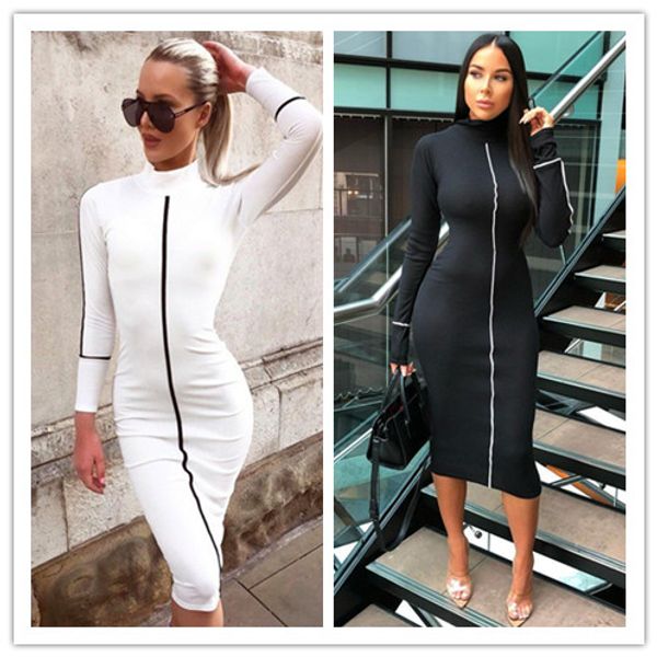 women long sleeve slim wrap hips white midi dress turtleneck pencil striped autumn dress winter streetwear bodycon dresses black
women long sleeve slim wrap hips white midi dress turtleneck pencil striped autumn dress winter streetwear bodycon dresses black