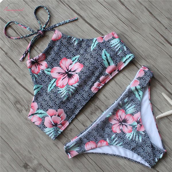 2020 floral striped low waist high neck cropped biquini modest swim bathing suit swimsuit swimwear women bikini, White;black
2020 floral striped low waist high neck cropped biquini modest swim bathing suit swimsuit swimwear women bikini, White;black