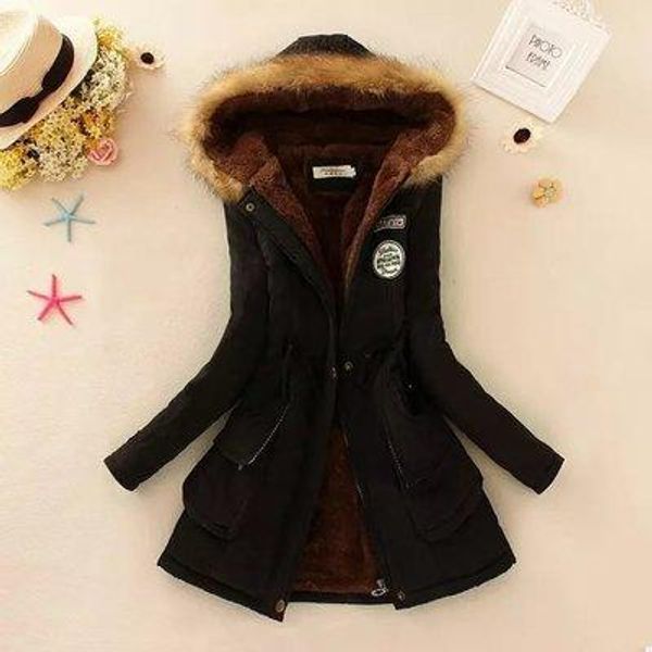 2019 autumn and winter explosion models in the long section of cotton women's large fur collar jacket plus velvet thick loose cotton ja, Black
2019 autumn and winter explosion models in the long section of cotton women's large fur collar jacket plus velvet thick loose cotton ja, Black