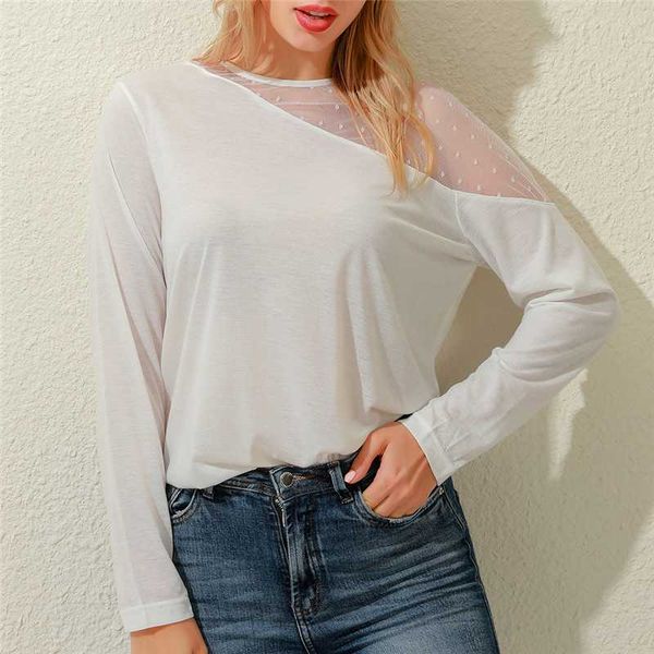 ladies fashion mesh lace see through patchwork long sleeve shirts new women shirt for female women clothing, White
ladies fashion mesh lace see through patchwork long sleeve shirts new women shirt for female women clothing, White