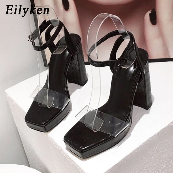 eilyken pvc transparent jelly shoes women fashion thick bottoms ankle buckle strap platform high heels ladies square toe sandals, Black
eilyken pvc transparent jelly shoes women fashion thick bottoms ankle buckle strap platform high heels ladies square toe sandals, Black