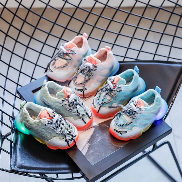 children's 2020 autumn new ins father's sports candy sports shoes candy color boys and girls lighting running shoes rainbow bottom, Black
children's 2020 autumn new ins father's sports candy sports shoes candy color boys and girls lighting running shoes rainbow bottom, Black