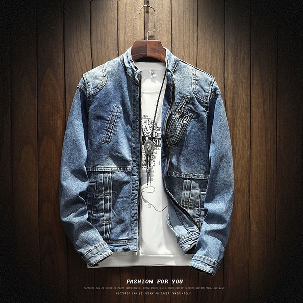qkceu fashion autumn and winter jacket clothing new men's jacket small stand collar zipper decoration slim korean style men's deni, Black;brown
qkceu fashion autumn and winter jacket clothing new men's jacket small stand collar zipper decoration slim korean style men's deni, Black;brown