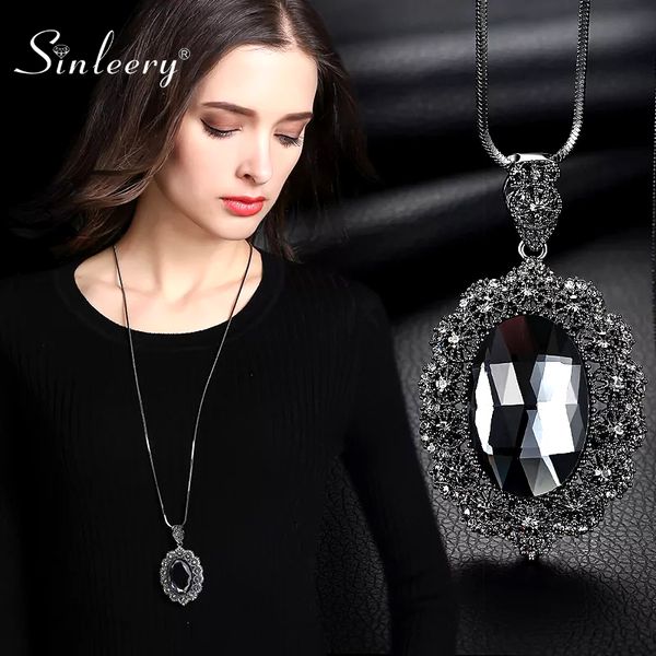 sinleery vintage lace pattern oval gray cubic zirconia pendant long necklace women 2 color winter chain my086 ssi, Silver
sinleery vintage lace pattern oval gray cubic zirconia pendant long necklace women 2 color winter chain my086 ssi, Silver