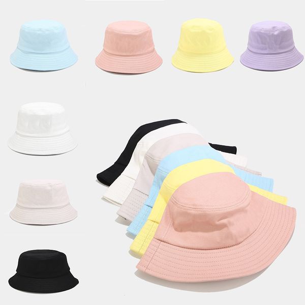 summer foldable bucket hat female outdoor sunscreen cotton sun hat da641, Blue;gray