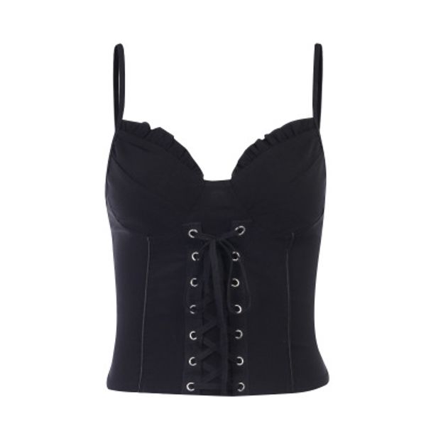 gothic women tank wind straps beautiful back high waist thin versatile waist suspenders summer fashion, White
gothic women tank wind straps beautiful back high waist thin versatile waist suspenders summer fashion, White