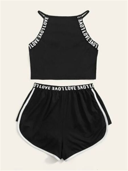 new fashion women's sleeveless set fitness loose suit sling t-shirt + stretch shorts outfits casual women sport set tracksuit, Gray
new fashion women's sleeveless set fitness loose suit sling t-shirt + stretch shorts outfits casual women sport set tracksuit, Gray
