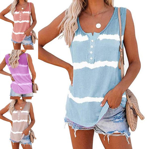 2020 summer cross-border european and american womens new tie-dye printed button vest t-shirt women, White
2020 summer cross-border european and american womens new tie-dye printed button vest t-shirt women, White