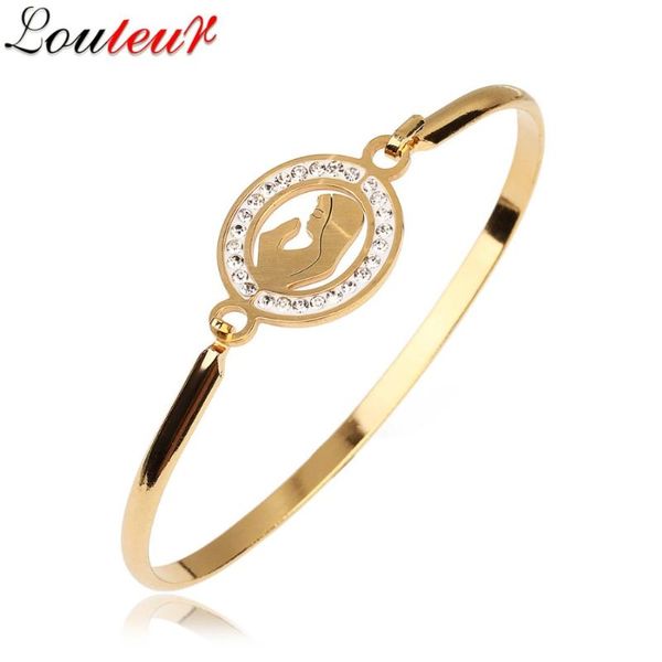 louleur new gold-color stainless steel bracelets bangles for women men paved crystal bangles bracelets fashion jewelry, Black
louleur new gold-color stainless steel bracelets bangles for women men paved crystal bangles bracelets fashion jewelry, Black